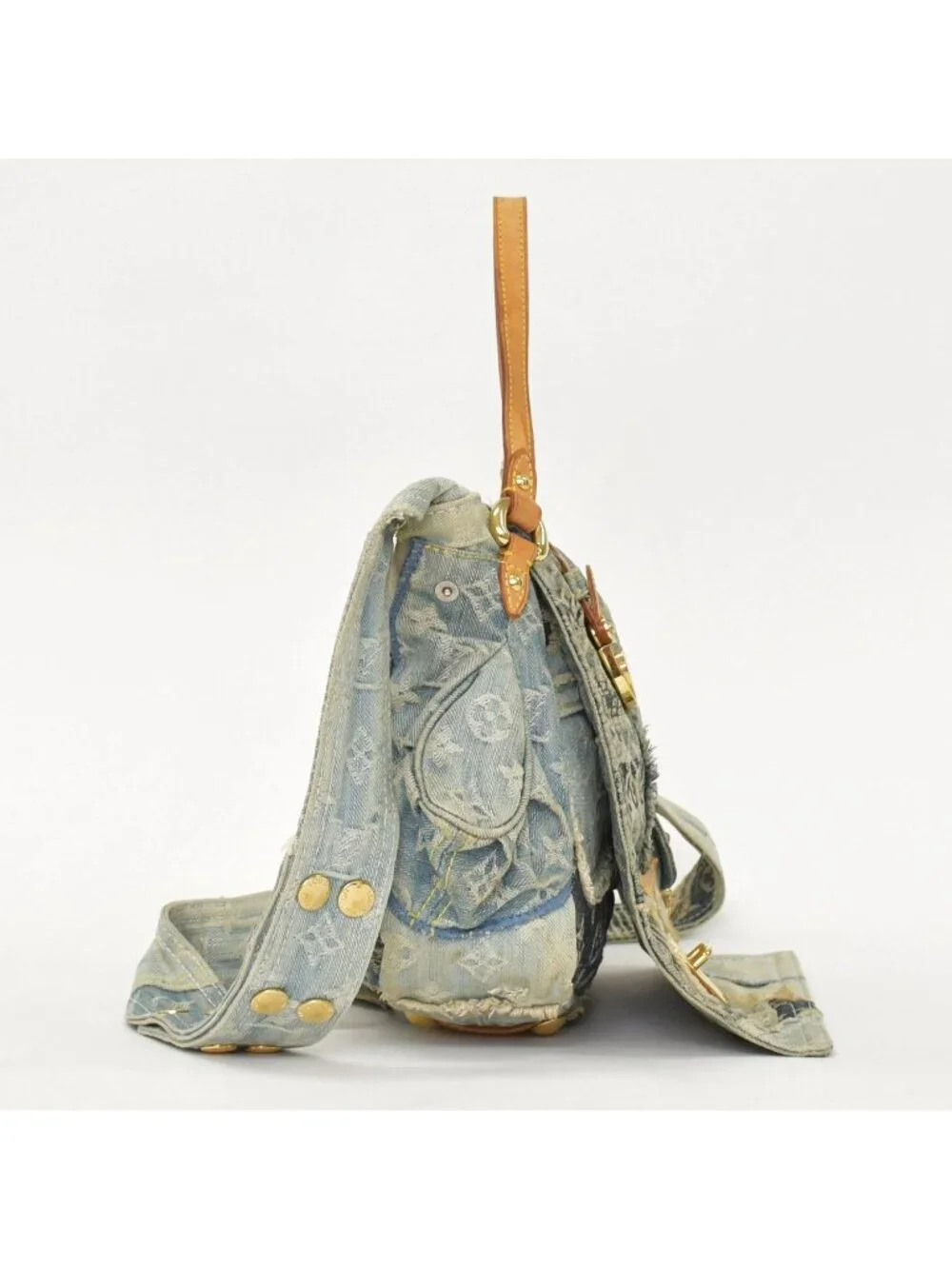 Louis Vuitton Patchwork Posty Messenger Bag Monogram Denim